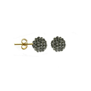 Aretes Mini Perla Gris oro 10K